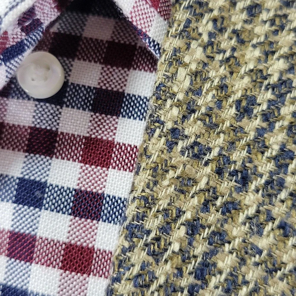 VTG‎ Hart Schaffner Marx Men's Sport Coat Blazer Two Button Houndstooth Silk 42R